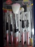 Kit pincéis Luxo - rosa com branco