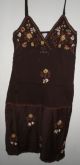 Vestido Marrom Bordado