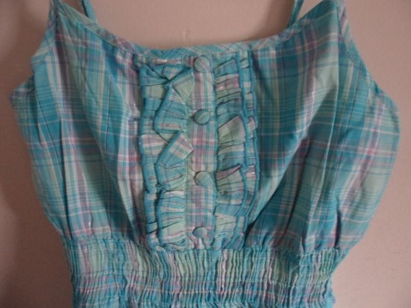 Vestido xadrez azul - DETALHE